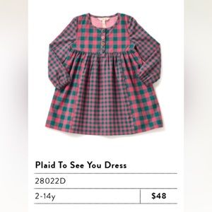 Matilda Jane Plaid Top See You dress- NWT